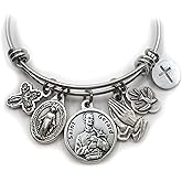 St. Gerard Prayer Bangle Bracelet, Saint Gerard with Prayer, Patron Saint of Expectant Mothers, Extra Small to Large