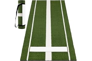 Goplus Softball Pitching Mat, 10 x 3 FT Baseball Training Aid with Pitching Mound, Anti-Fade Turf and Anti-Slip Foam Backing 