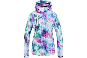 CREATMO US Women's Mountain Waterproof Ski Jacket Windproof Snowboarding Jacket Warm Winter Coat Raincoat