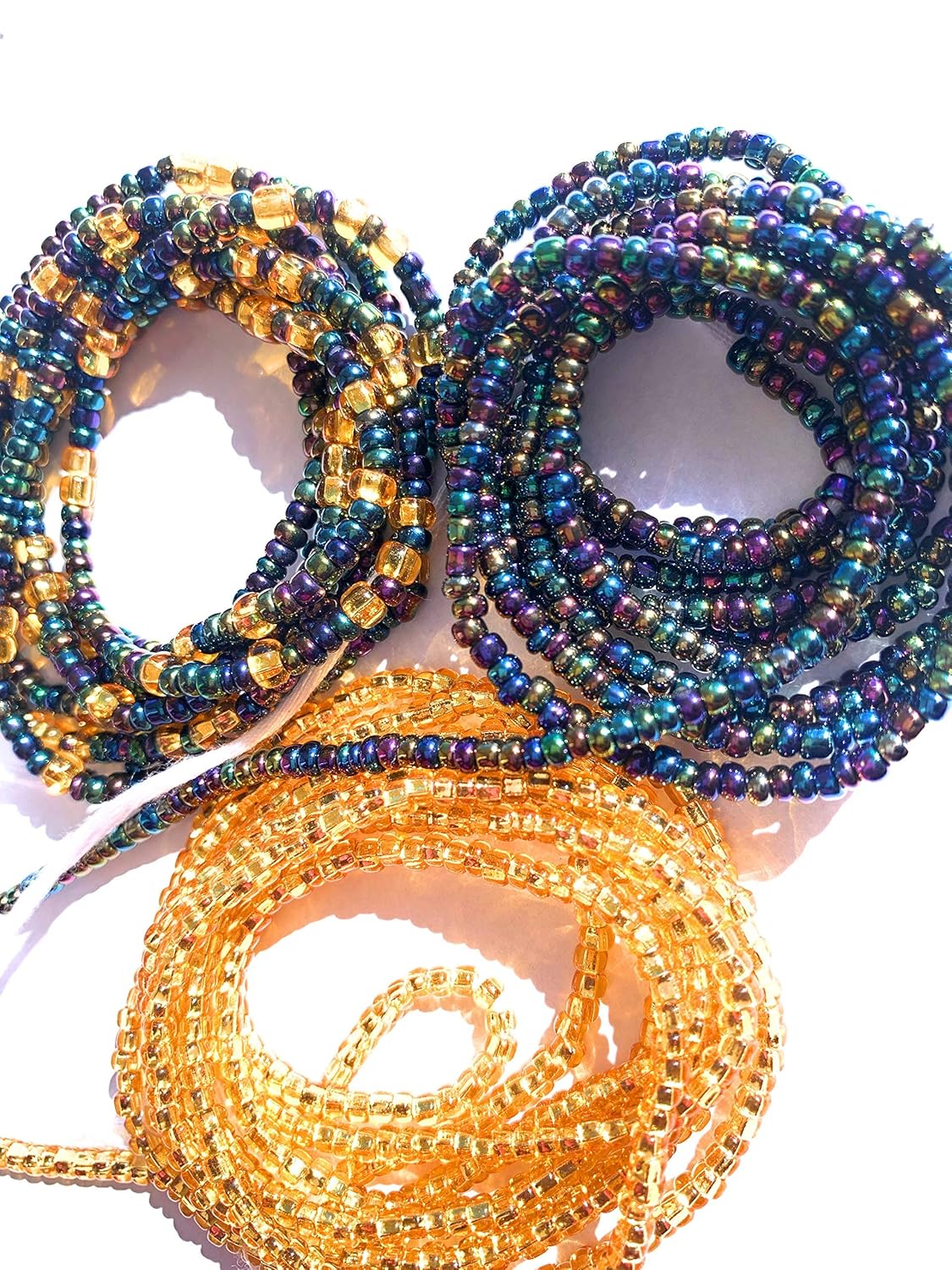 gold african waist beads