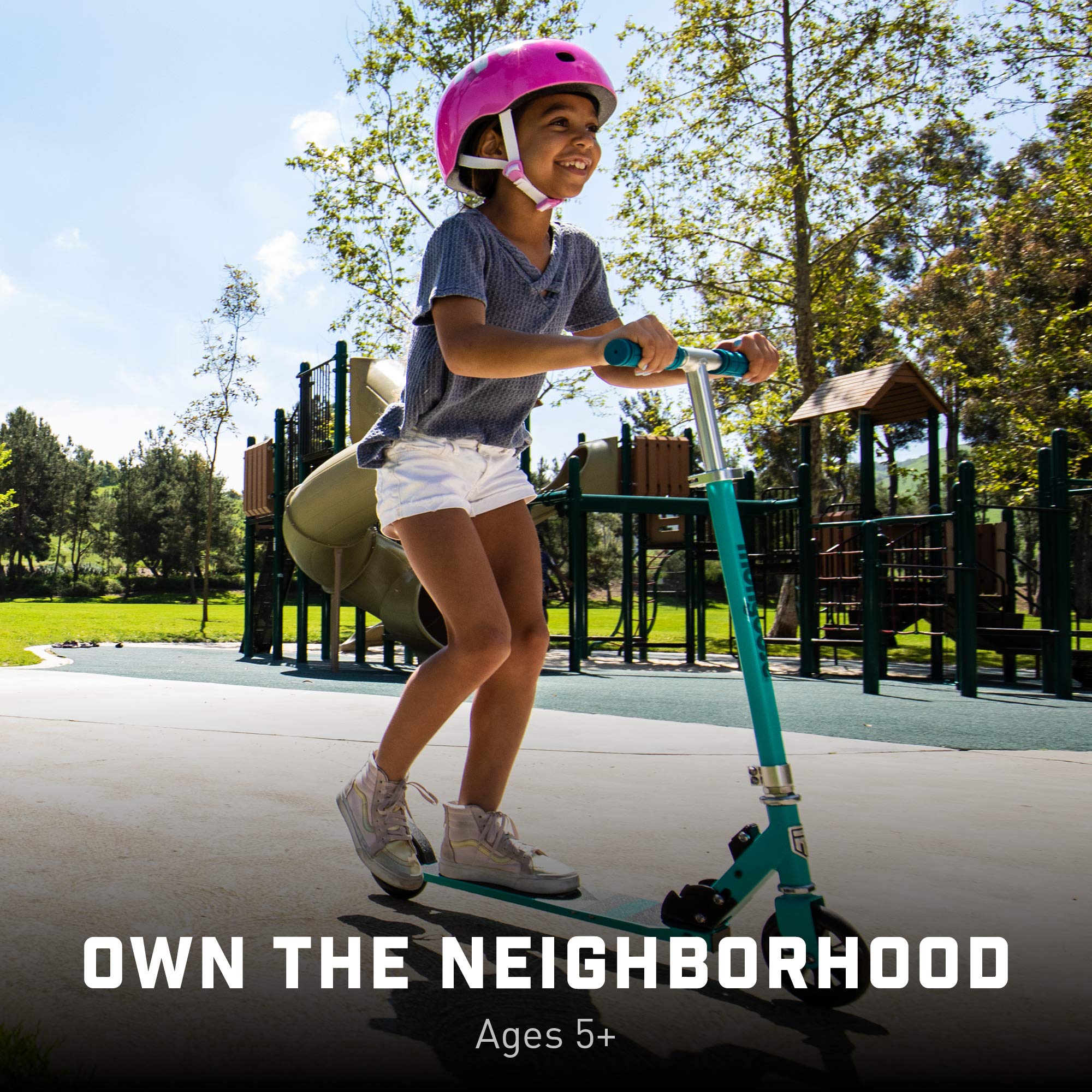 Mongoose Trace Kick Scooter for Youth Adult Boys and Girls, Quick-Release, Lightweight & Easy Folding Scooter, Bike Style Grips, Supports 176 lb Up to 220 lbs