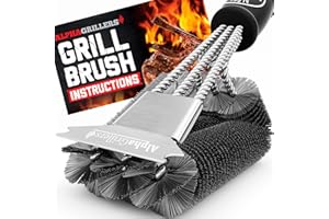 Alpha Grillers Grill Brush - Grill Cleaner Brush Grill Accessories for Outdoor Grill - Safe BBQ Brush for Grill Cleaning - Heavy Duty 17" Grill Brushes