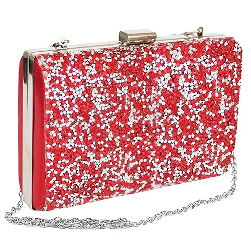 TIED RIBBONS Womens Metal Sparkling Crystals Clutch (Multicolour)