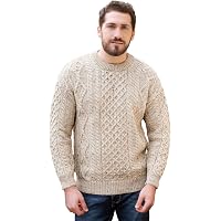 Biddy Murphy, Irish Fisherman Sweater Aran Knit Natural 100% Wool