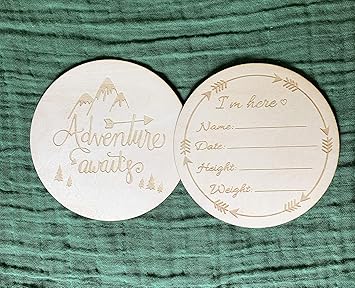 wooden birth announcement