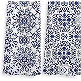 NOQL Blue Flowers Kitchen Towels, Floral Dish Towels, Clouds Kitchen Towels Decorative Set, Flower Prints Decoration for Home, Cute Hand Towels, Gifts for Women, Set of 2, 16x24 (Blue-2)