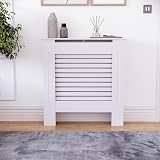 Vida Designs Milton Radiator Cover White Small Horizontal Slat Modern view 2