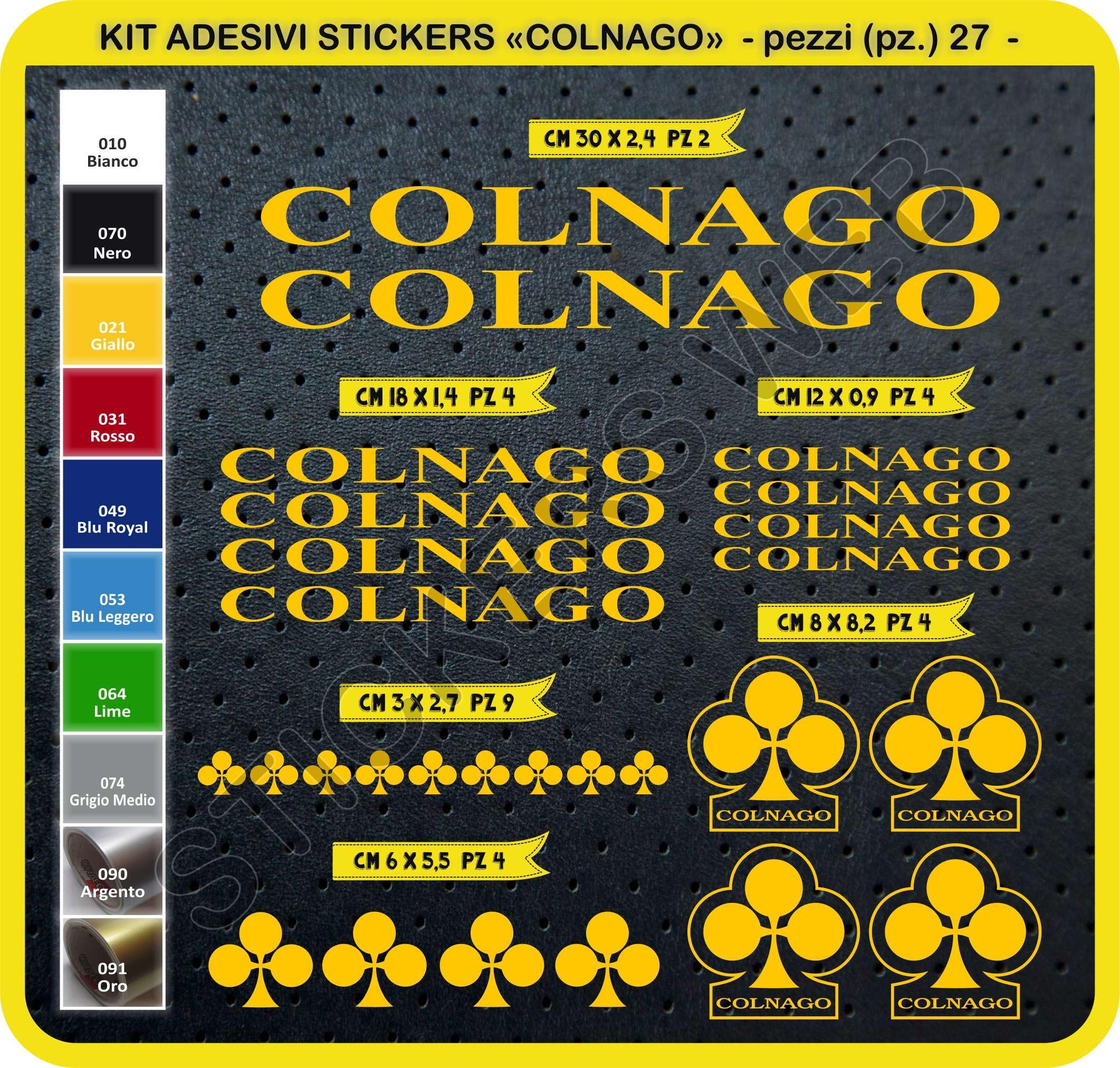 Colnago Kit Stickers Stickers 27 pieces – Choose immediately colore- Bike Cycle Bike Stickers Pegatina Cod.0092