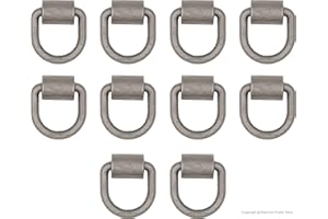 PeakTow PTJ0322 4000bls Flatbed Weld-On Forged 1/2” D-Ring Anchor Tie Down Point For Truck Trailer 10PK