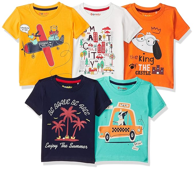 Baby-Boys Regular fit T-Shirt (Pack of 5)