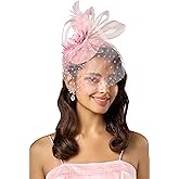 BABEYOND Fascinator Hats for Women - Tea Party Hats Kentucky Fascinators Derby Hat Wedding Cocktail Flower Feathers Hair Clip