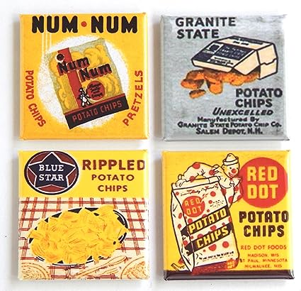 Amazon ポテトチップ 冷蔵庫マグネットセット 各2 X 2インチ Blue Crab Magnets 冷蔵庫マグネット