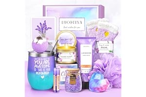 LUCOTIYA Gifts for Women, Mothers Day Gift Basket for Woman Birthday Wine Tumbler Self Care Package for Mom, Bestie, Her, Sister, Wife, Auntie Thank You Gift for Women Teacher Appreciation