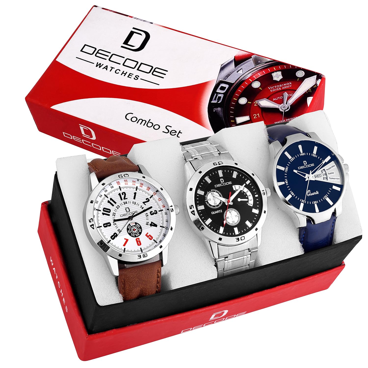 decode superior day & date watch all occasion combo of 3 watches for men/boys