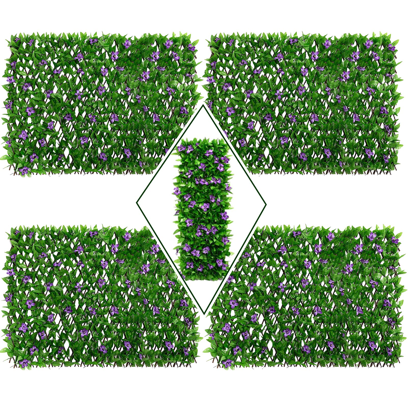 Photo 1 of DOEWORKS Expandable Fence Privacy Screen for Balcony Patio Outdoor, 4PCS Faux Ivy Fencing Panel for Backdrop Garden Backyard Home Decorations