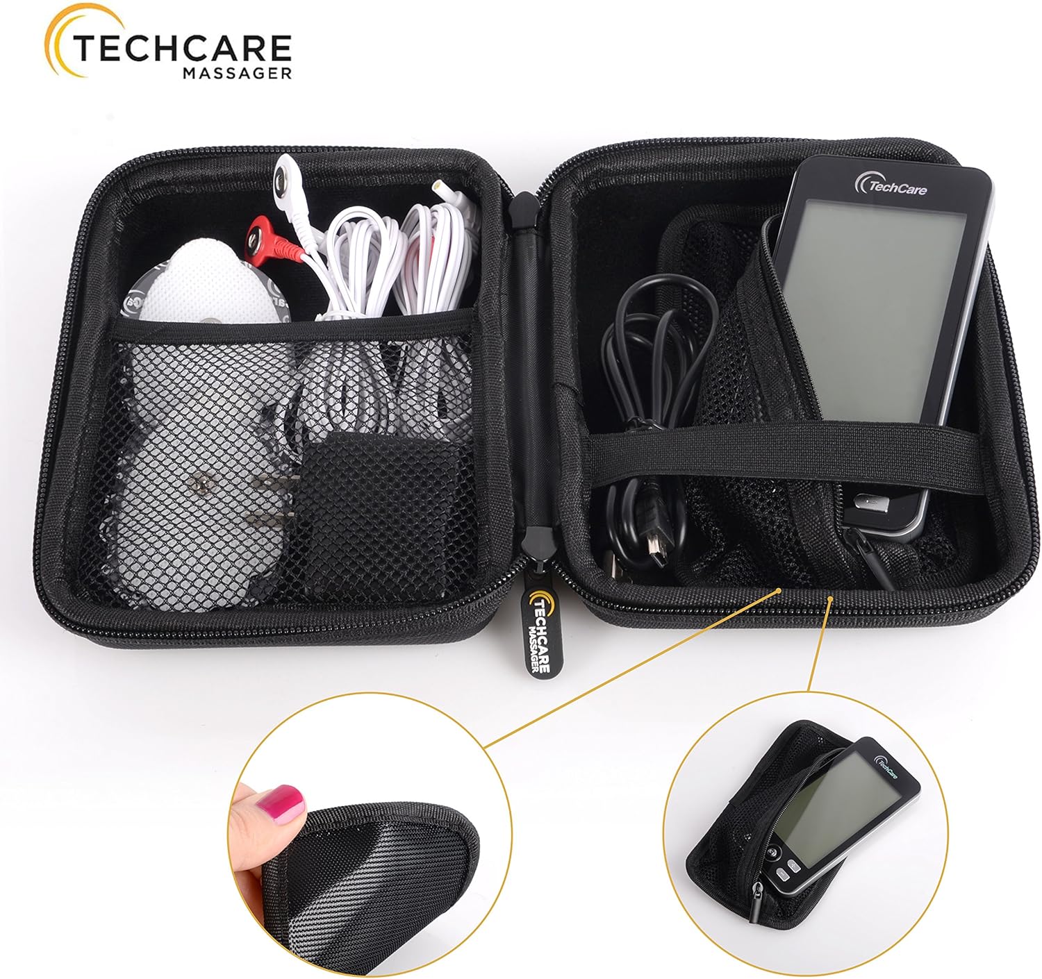 Tens Unit TechCare Plus 24 Massager [Lifetime Warranty] Muscle Stimulator Device Machine Pulse Massager with Protective Cover Case Sciatica Plantar Fasciitis Tennis Elbow Back Shoulder Neck: Health & Personal Care