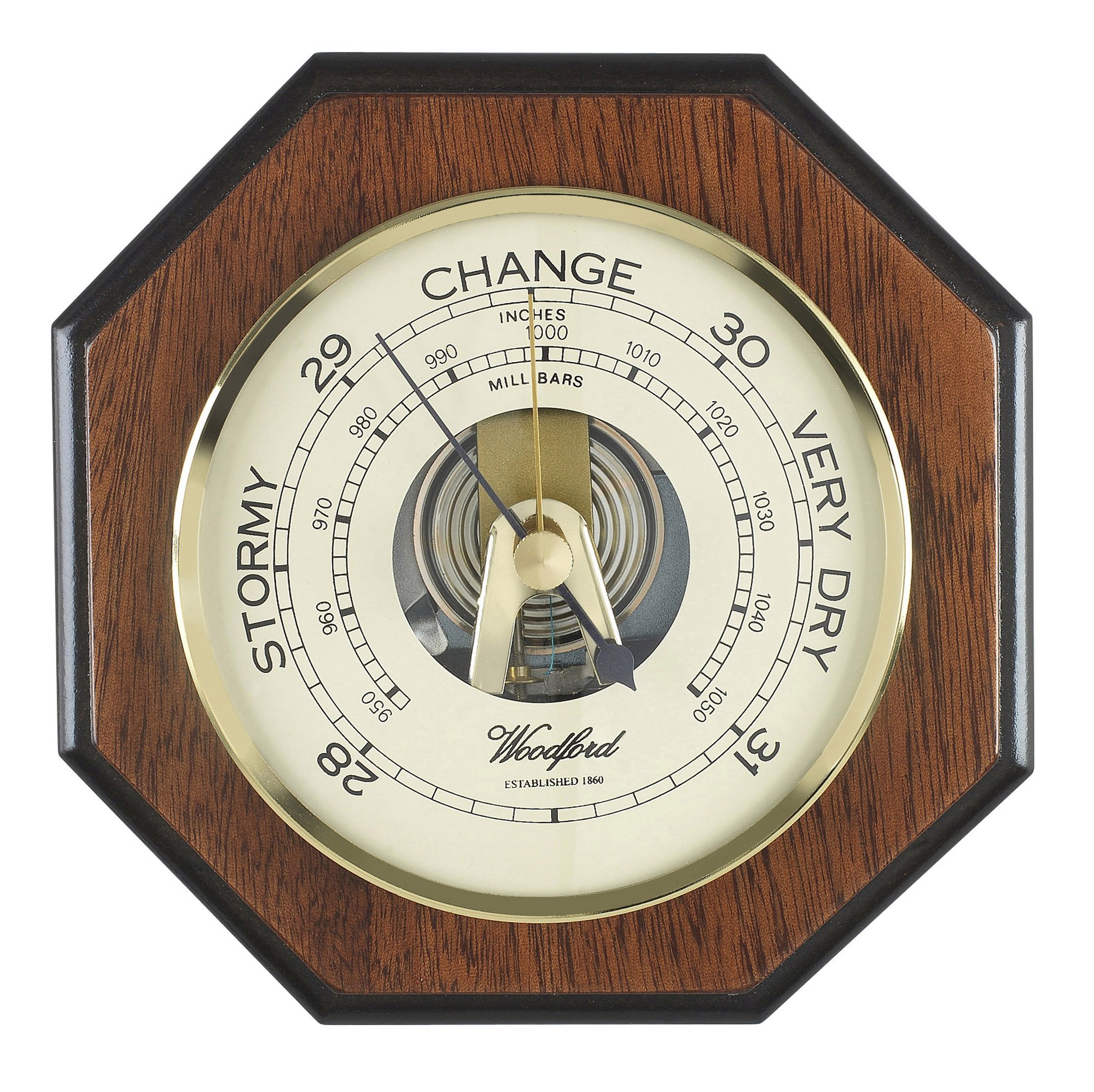 Traditional Wall Plaque Barometer in Wooden Polished Mahogany Veneer with gioft booklet