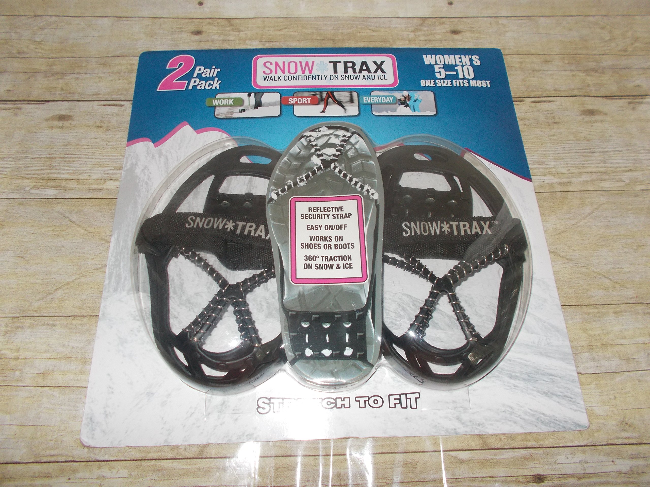 Womens Snow Trax 2 Pack Winter Ice Grippers Size 510 ONE SIZE FITS