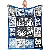 Retirement Gifts for Men 2025, Funny Male Retirement Gifts, Retired Gifts for Men, Farewell Gifts, Happy Retirement Gifts for Coworkers Husband Dad, Cool The Legend Has Retired Gift Blanket 50"x60"