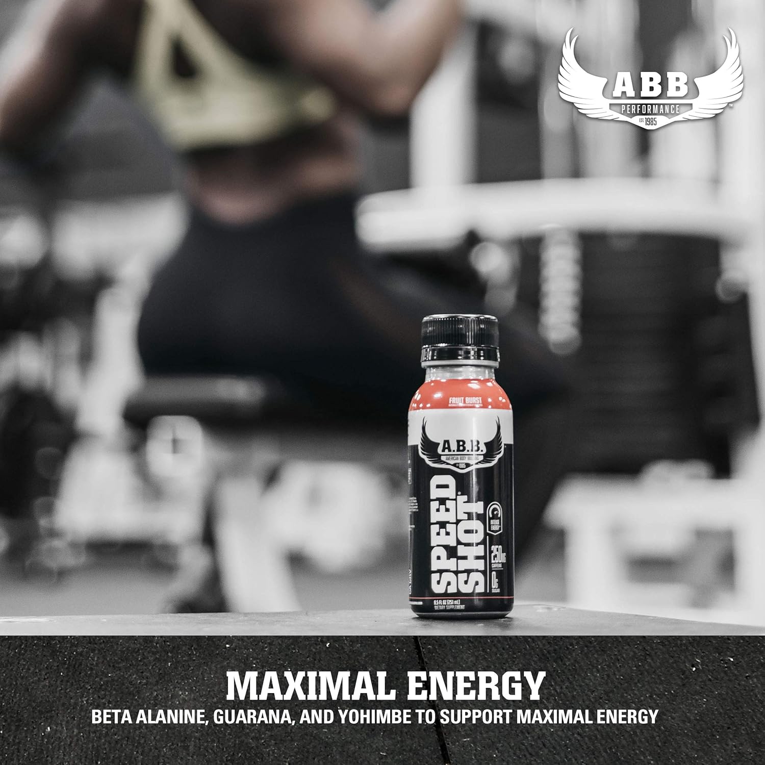 American Body Building (ABB) Speed Shot, Caffeine Shake, Pre-Workout, Intense Energy Shot with Zero Sugar, Watermelon Flavored Ready to Drink 8.5 oz Bottles, 12 Count: Health & Personal Care