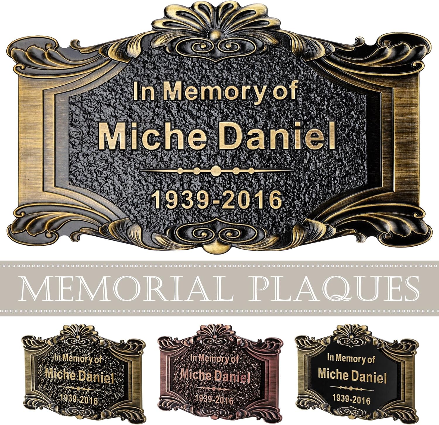 Plaques & Wall Art - Personalized Human Memorial Stones Plaque Small Grave Headstone Customized in Loving Memory Outdoors Sympathy Condolences Gift Engraved for Mum Dad Loved Ones Lost or Pet