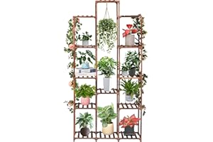 XXXFLOWER Plant Stand Indoor Outdoor 13 Tiers Wood Plant Shelf for Multiple Plants ，Large Plant Rack for Window Garden Balcony Patio Porch Living Room
