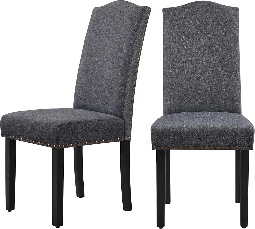 Yaheetech Set of 2 Dining Chairs Classic Parson Style with Solid Wood Legs