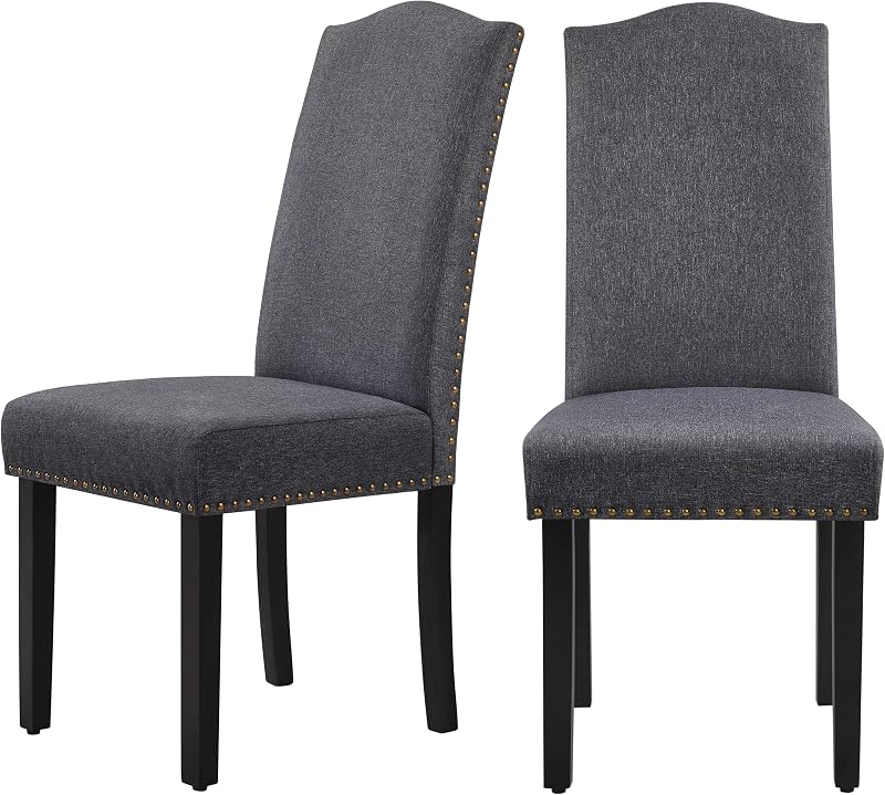 Yaheetech Set of 2 Dining Chairs Classic Parson Style with Solid Wood Legs