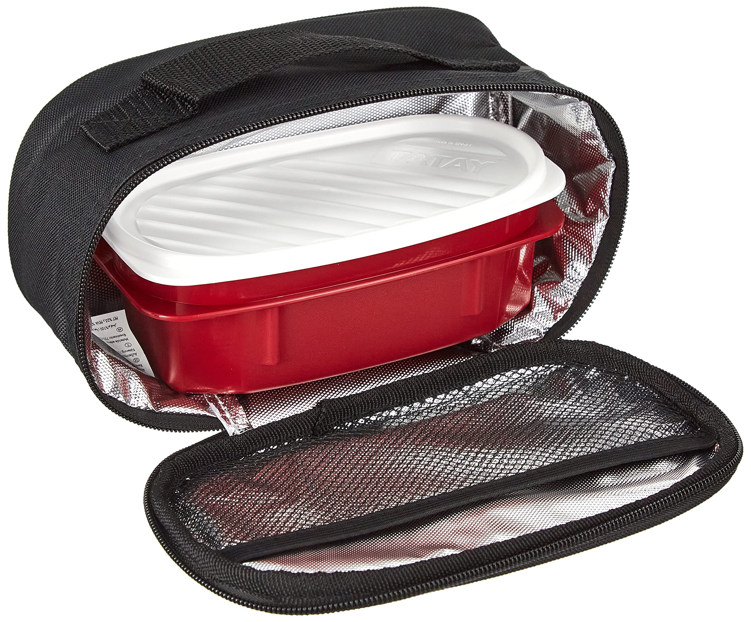 TATAY Cool Bag Lunch Box - Urban Food Mini 1.5L | 0.5L Airtight Container Included | Waterproof | Triple-Layer Insulation | Semi-Rigid Body | Inner Pocket | 21.5x9x12 cm, Black