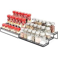 3 Tier Expandable Spice Rack Organizer for Cabinet Pantry or Countertop (12.5 to 25"W) Kitchen Step Shelf with…