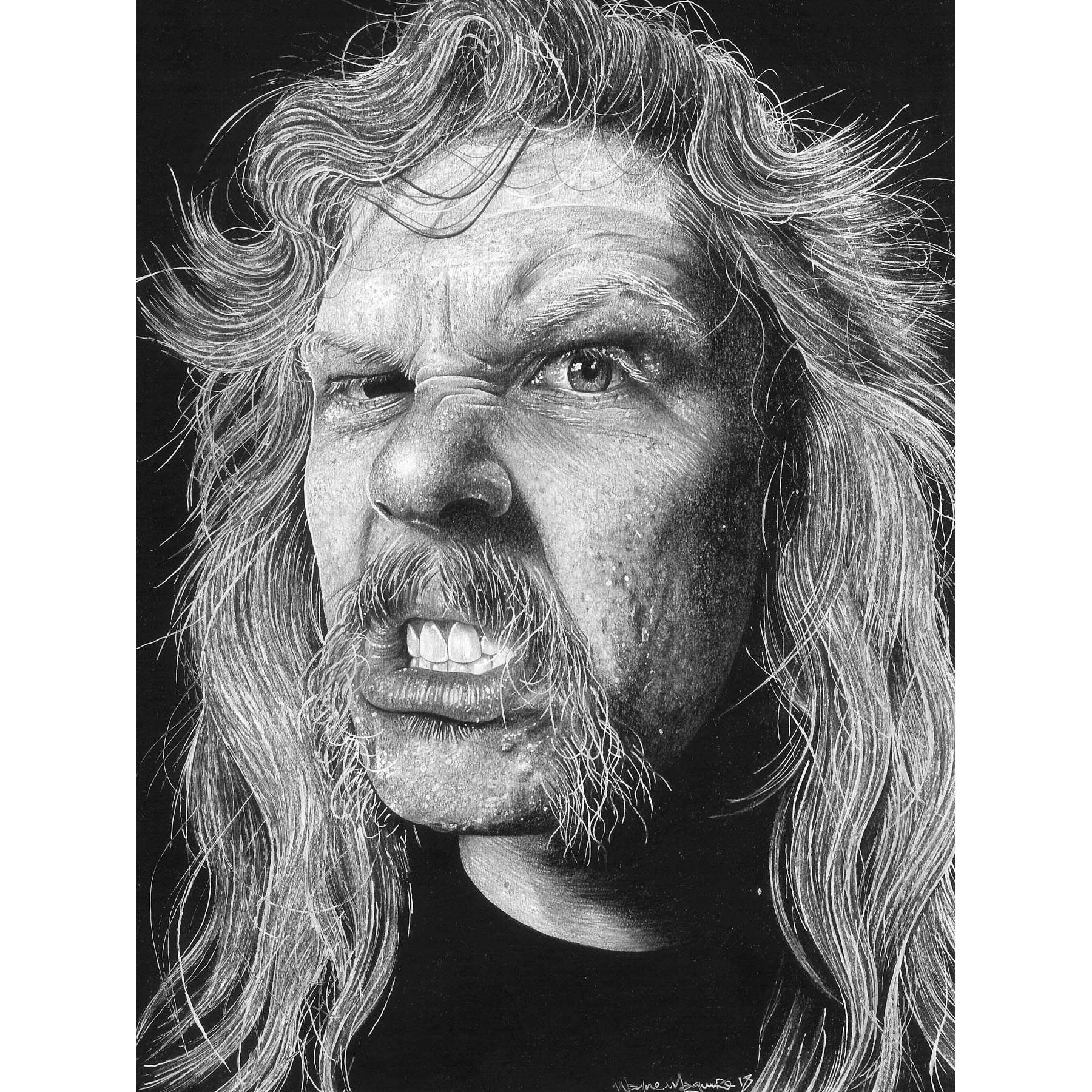Wee Blue Coo James Hetfield Heavy Metal Wayne Maguire Premium Wall Art Canvas Print 18X24 Inch