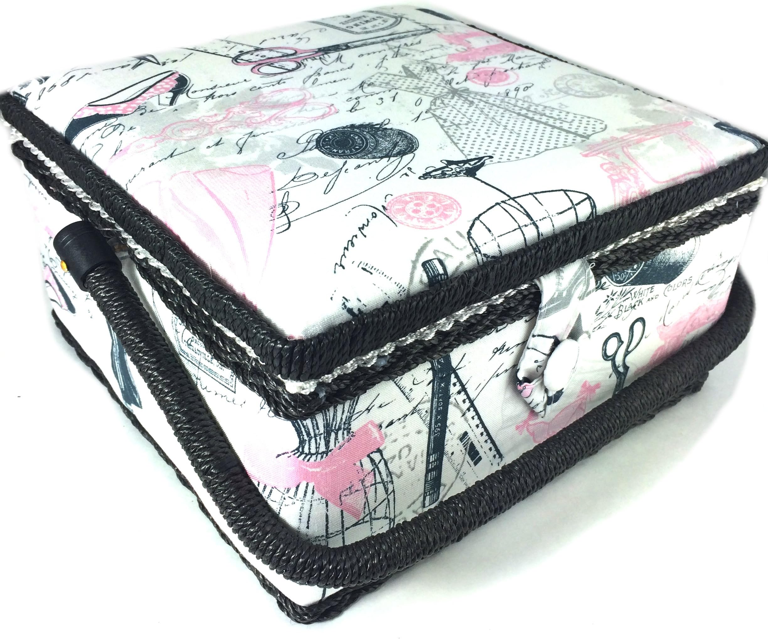 Dress Print Sewing Basket 9.25x9.25x5 Inches