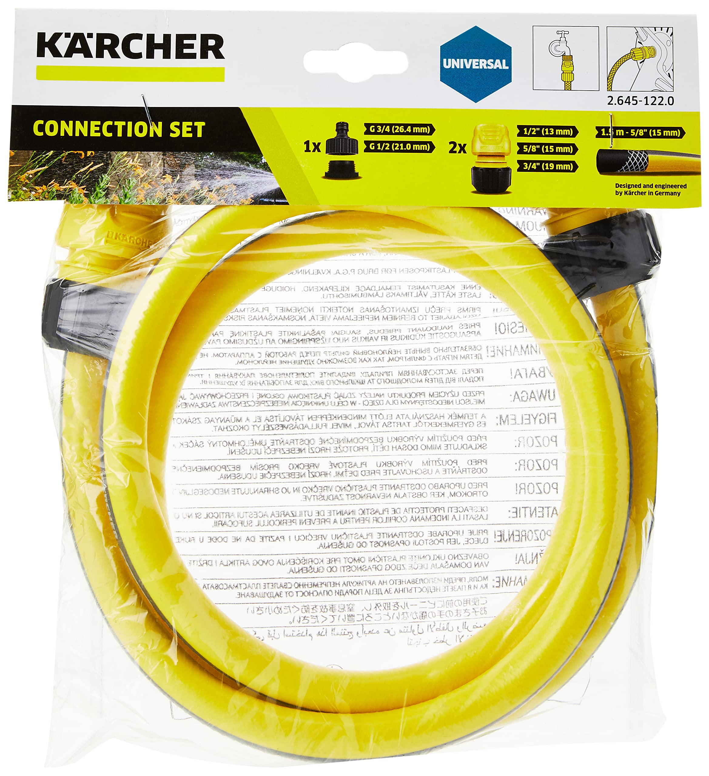 Kärcher (26451220) 1.5m Hose Connection Set with Connectors, Black
