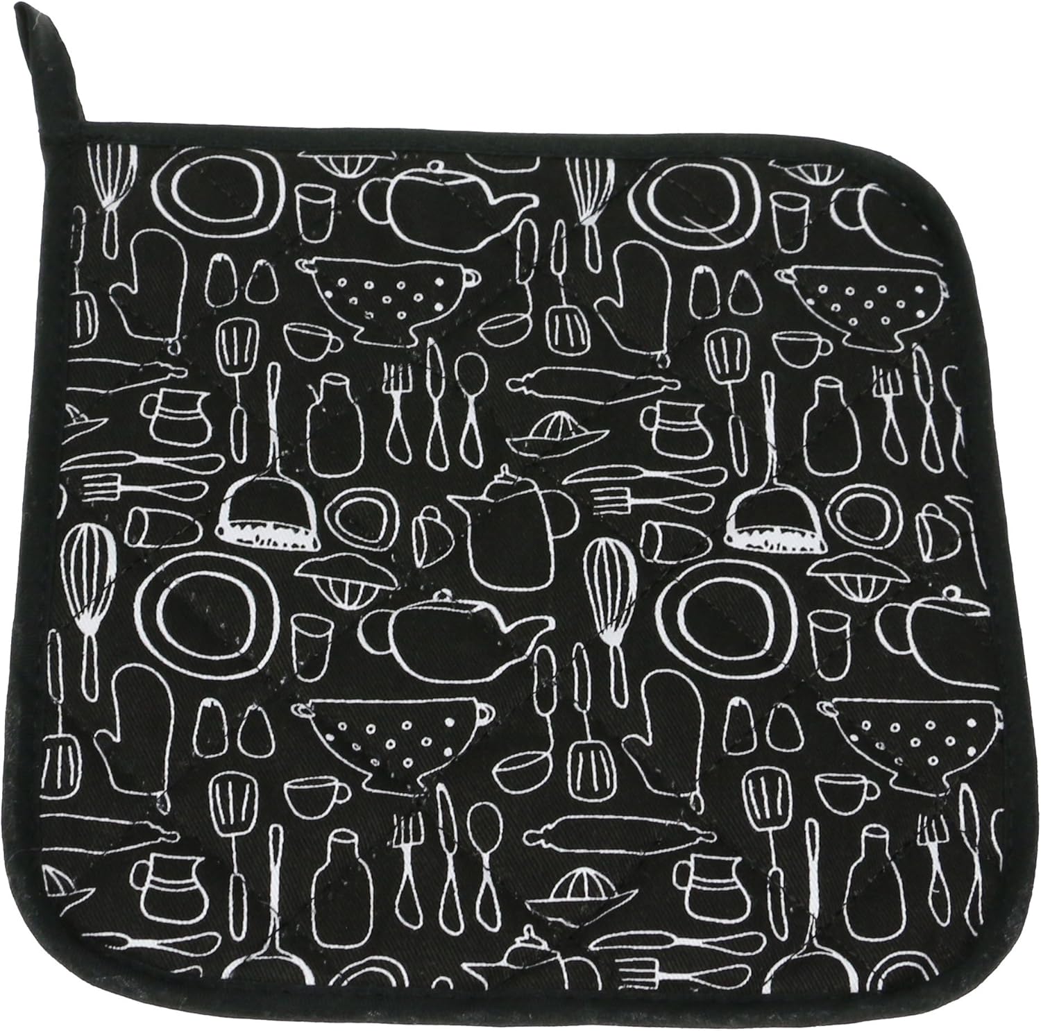 Lifaith 100% Cotton Kitchen Everyday Potholders Pot Holder Heat Resistant Coaster Potholder for Cooking and Baking 8 x 8-Inch Set of 3 Black: Home & Kitchen