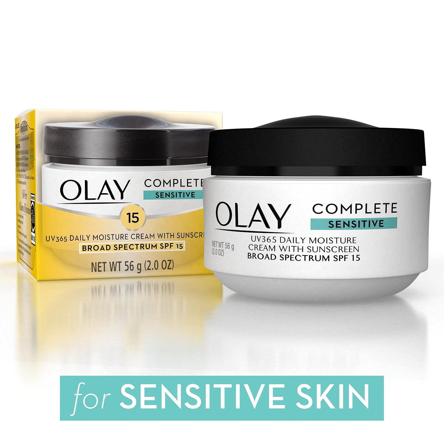Face Moisturizer by Olay, Complete All Day Moisture Face Cream with Sunscreen, SPF 15, Sensitive Skin, 2.0 fl. oz. (Pack of 3): Beauty