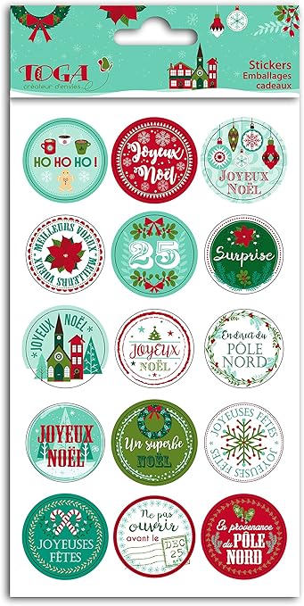Toga Sty036 Gift Sticker Paper Red Green White 10 5 X 18 5 X 0 1 Cm Amazon De Kuche Haushalt