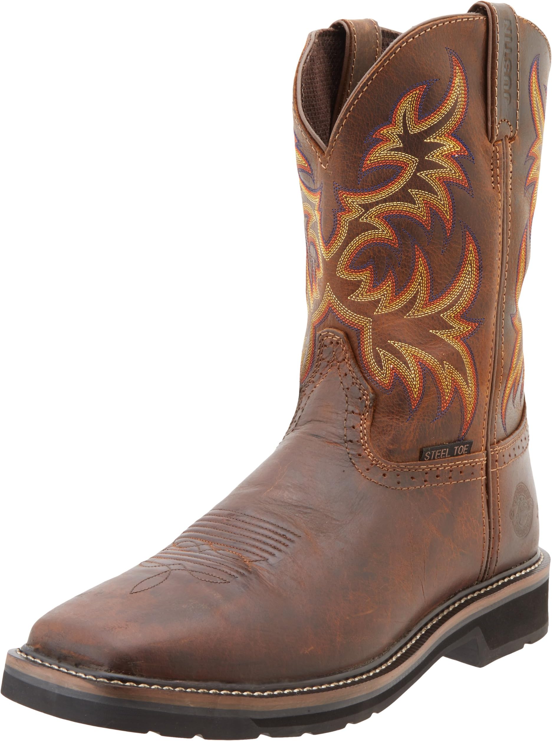 Justin Original Work Boots Men's Stampede Steel Toe Square Toe Work Boot