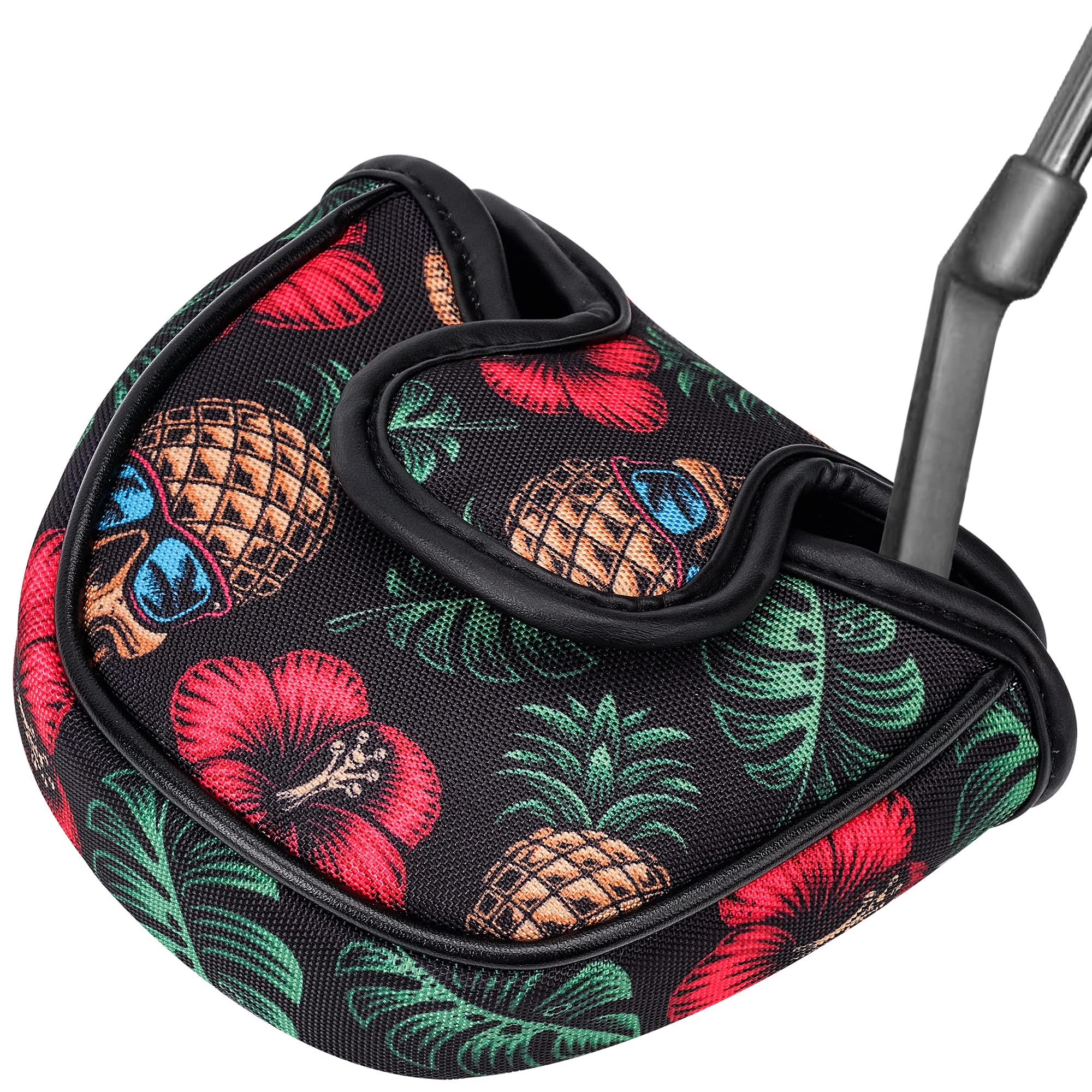 VIXYN Mallet Putter Cover - Cool Headcover - Fleeced Lined Head Covers - Protective Golf Club Cover to Match Driver Headcover (Pineapple Skull)