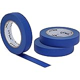 3 Pack 1" x 60 Yard STIKK Blue Painters Tape 14 Day Clean Release Trim Edge Finishing Tape (.94 in 24MM) (3 Pack)