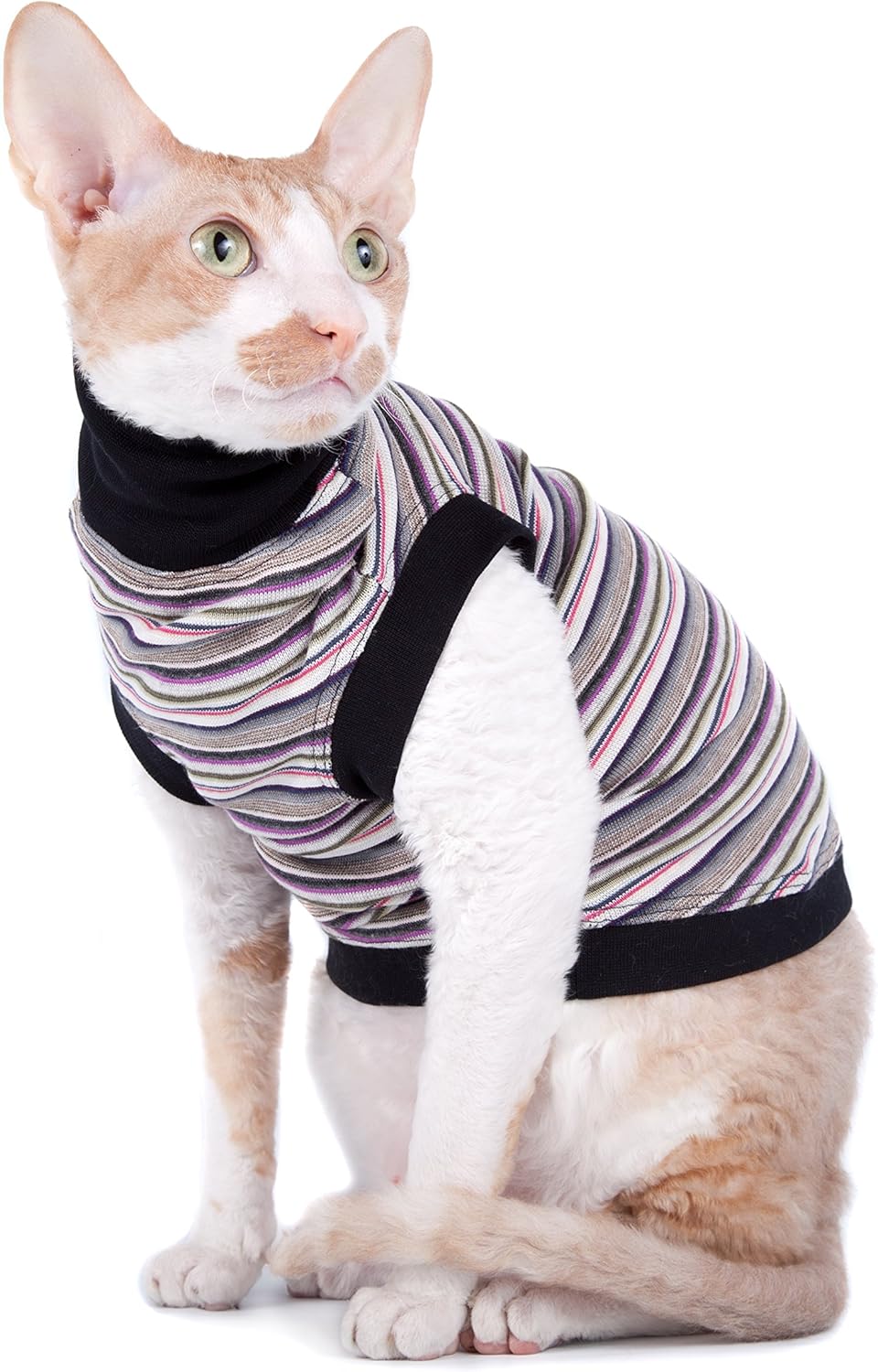 Kotomoda cat wear turtleneck Striped Cat (XL), X-Large