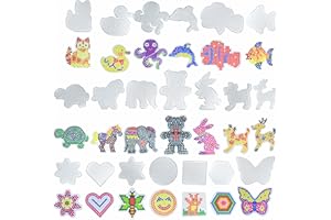 Yowamho 20PCS 5mm Fuse Bead Board - 20pcs Different Shapes Patterns, Fuse Beads Pegboards is Suitable for Children's DIY Crafts.