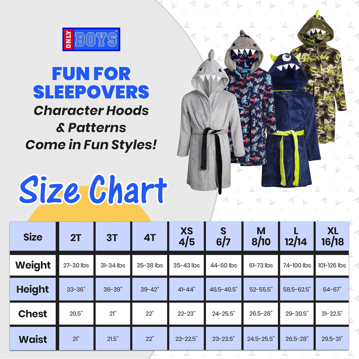 Only Boys Plush Solid Fleece Robe with Character Hood (Toddler/Little Boys/Big Boys): Clothing