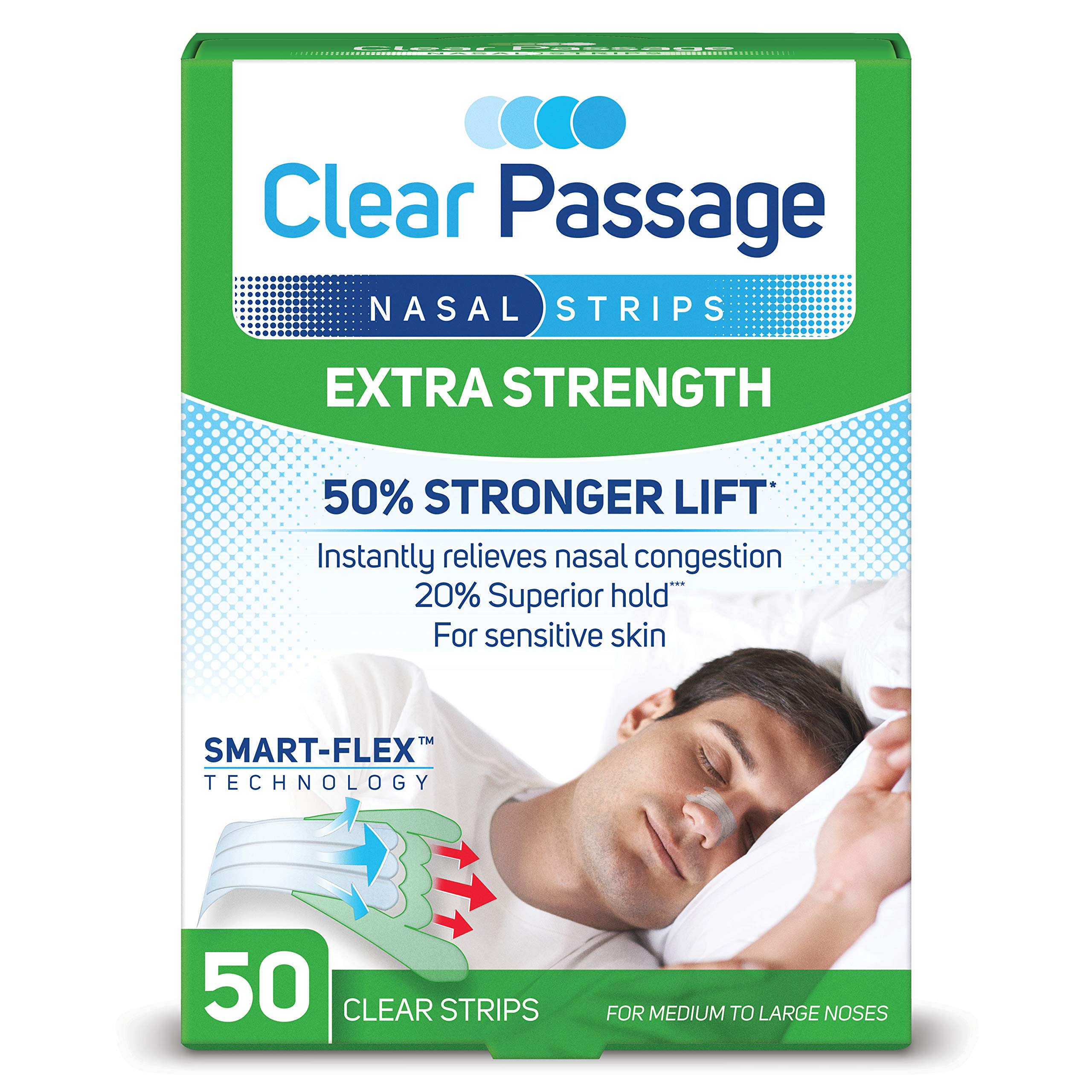 Clear Passage Nasal Strips, Clear Extra Strength, 50 Count Works