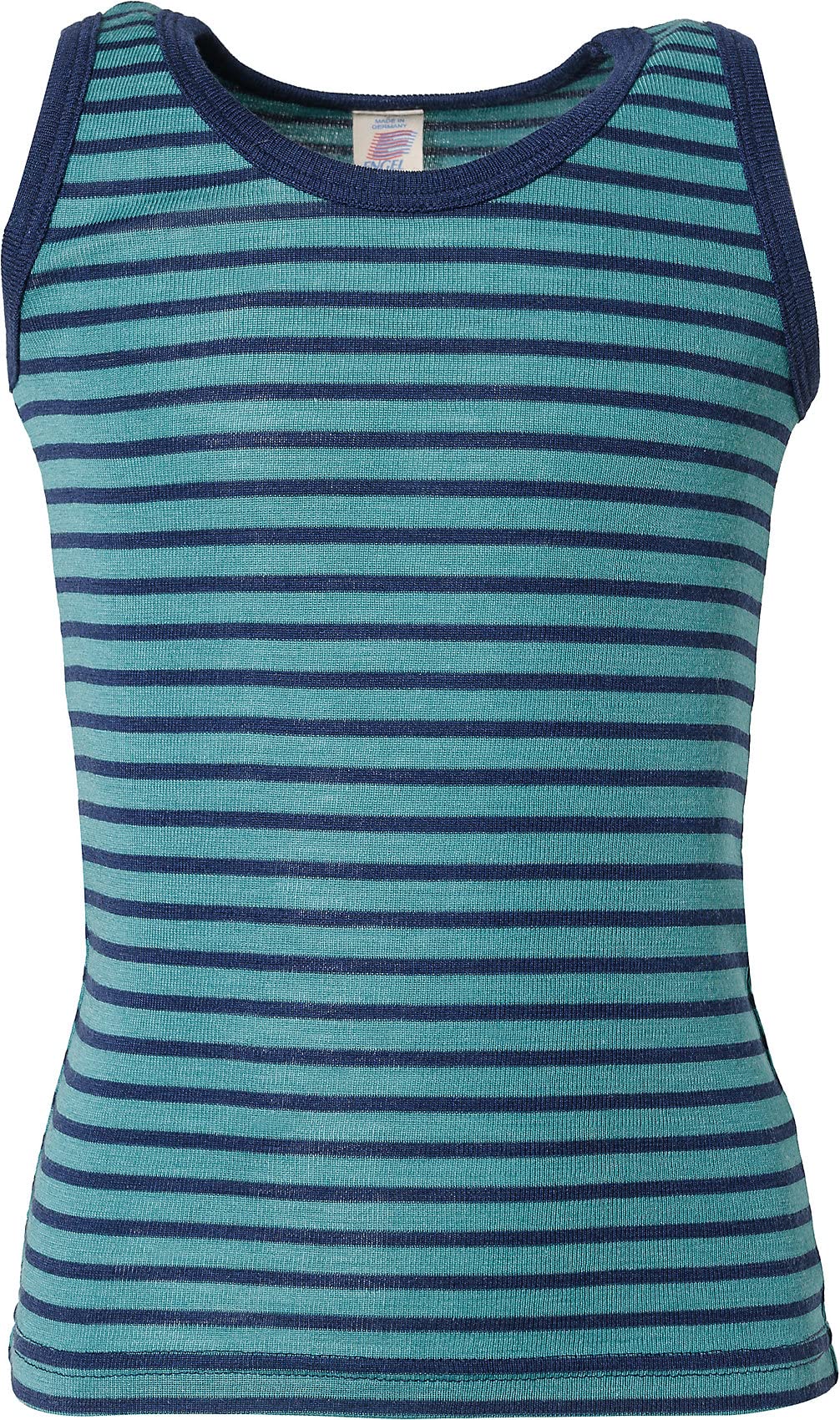 Children´s Vest, Virgin Wool and Silk (2-3 Years - EU 92, Kingfisher/Navy)