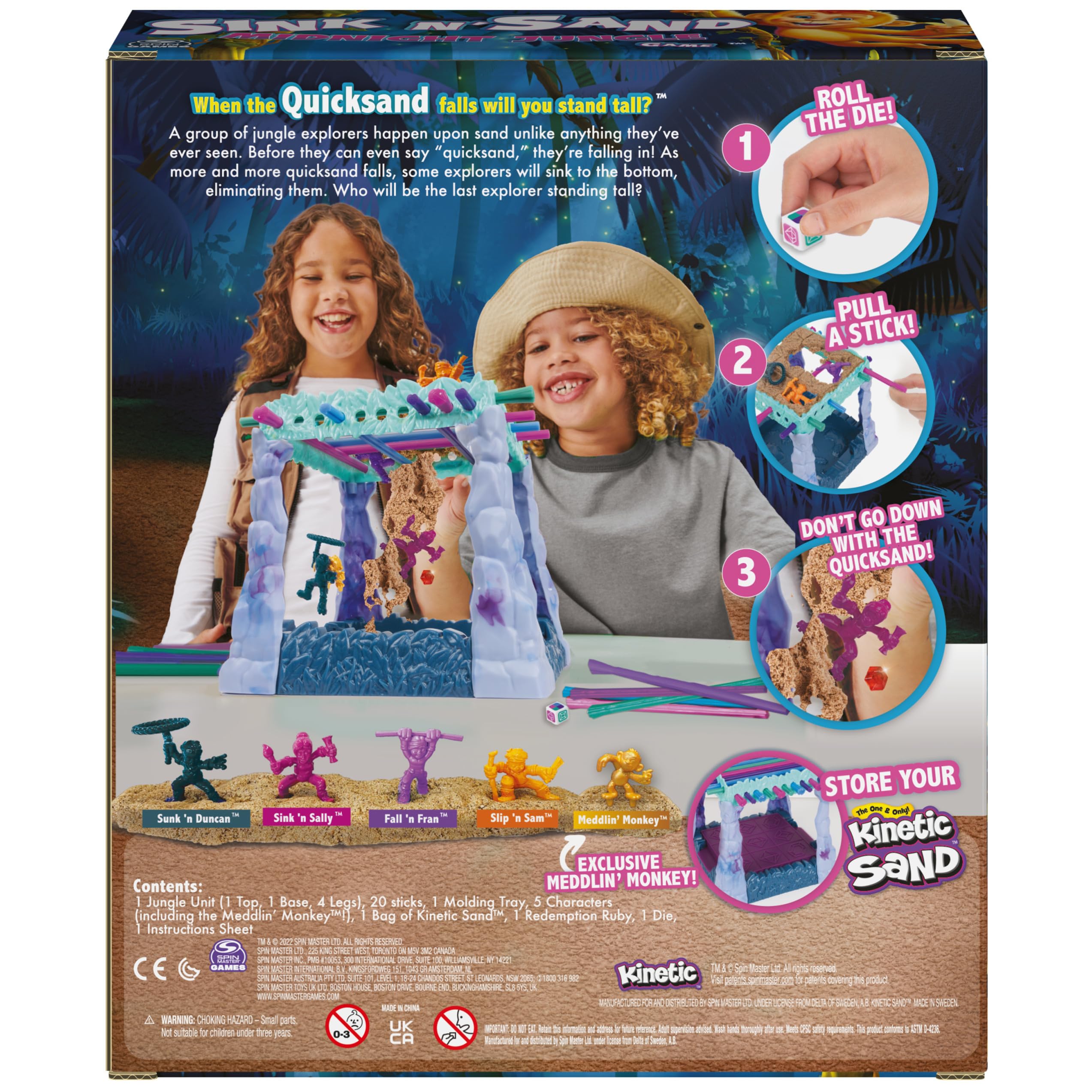 Spin Master Games Sink N’ Sand, Midnight Jungle Amazon Exclusive Kids Board Game with Kinetic Sand for Sensory Fun Gift Idea, for Preschoolers and Kids Ages 4 and up