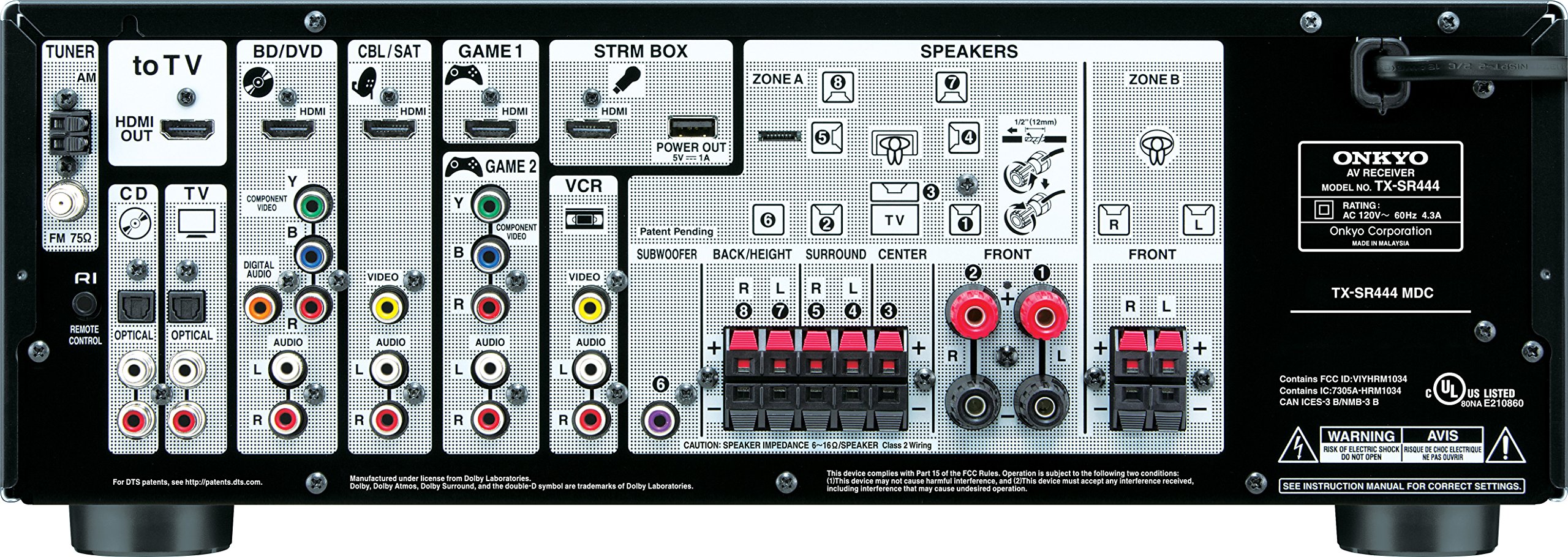 Onkyo TX-SR444 7.1-Channel A/V Receiver