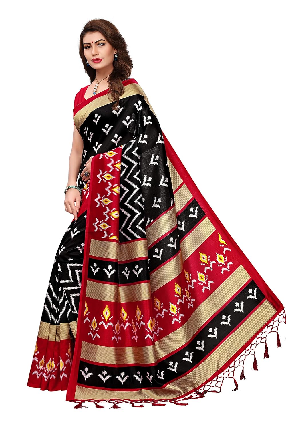anni designer women's silk saree with blouse piece