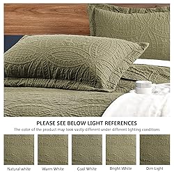 Love's cabin King Size Quilt Bedding Set Green