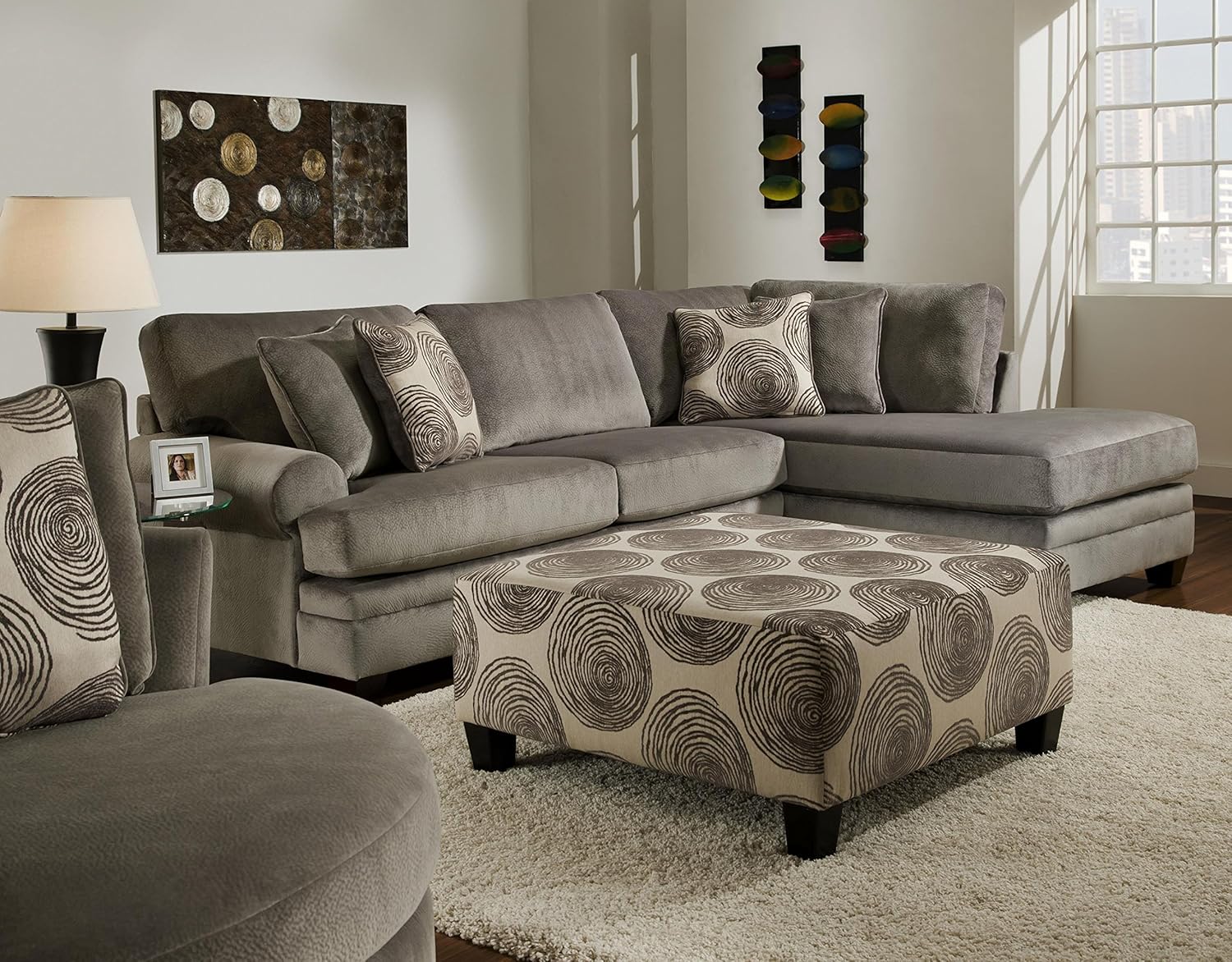 Amazon Com Chelsea Home Furniture Rayna 2 Piece Sectional Groovy