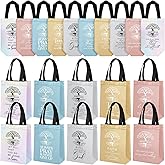 Sweetude 30 Pcs Christian Gift Bag Bulk Easter Religious Gift Bag with Handle Medium Size Bible Verse Baptism Reusable Welcome Non Woven Handbag for Women Church Bible Study Group(Multicolored)